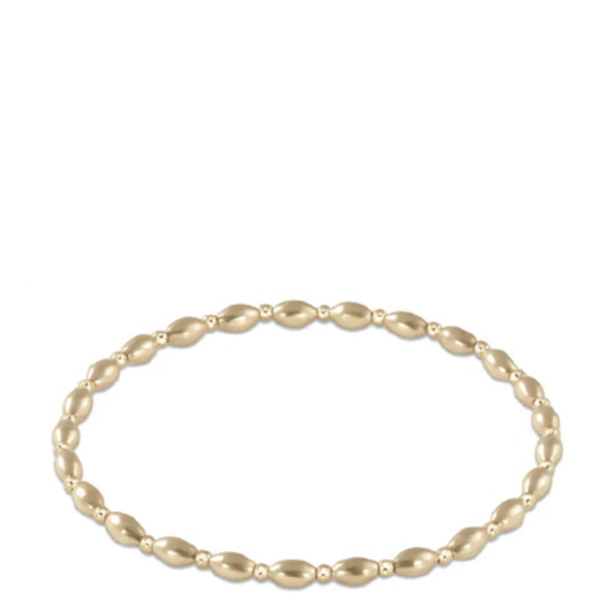 enewton 7.25" Extends Harmony Grateful Pattern 2.5mm Bead Bracelet - Gold