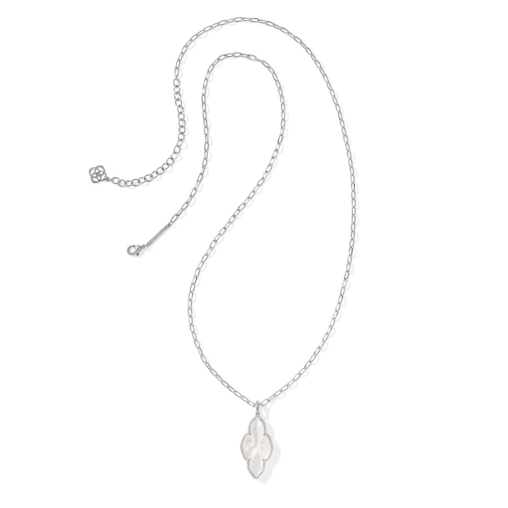 Kendra Scott Abbie Pave Frame Large Long Pendant Necklace