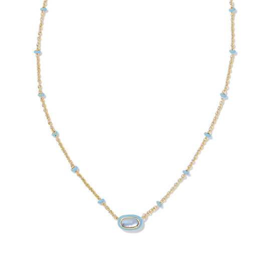 Kendra Scott Mini Elisa Enamel Frame Short Pendant Necklace