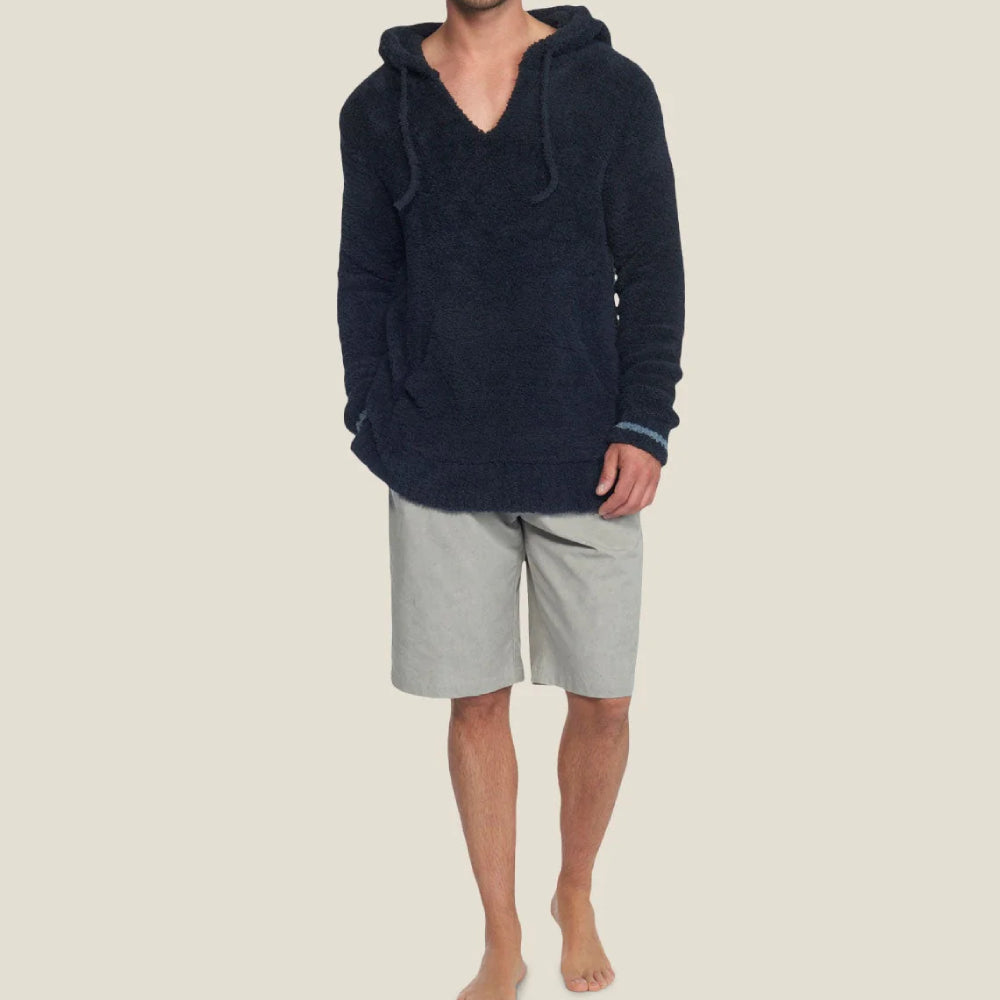 Barefoot Dreams CozyChic® Adult Baja Hoodie Indigo/Dusk Stripe