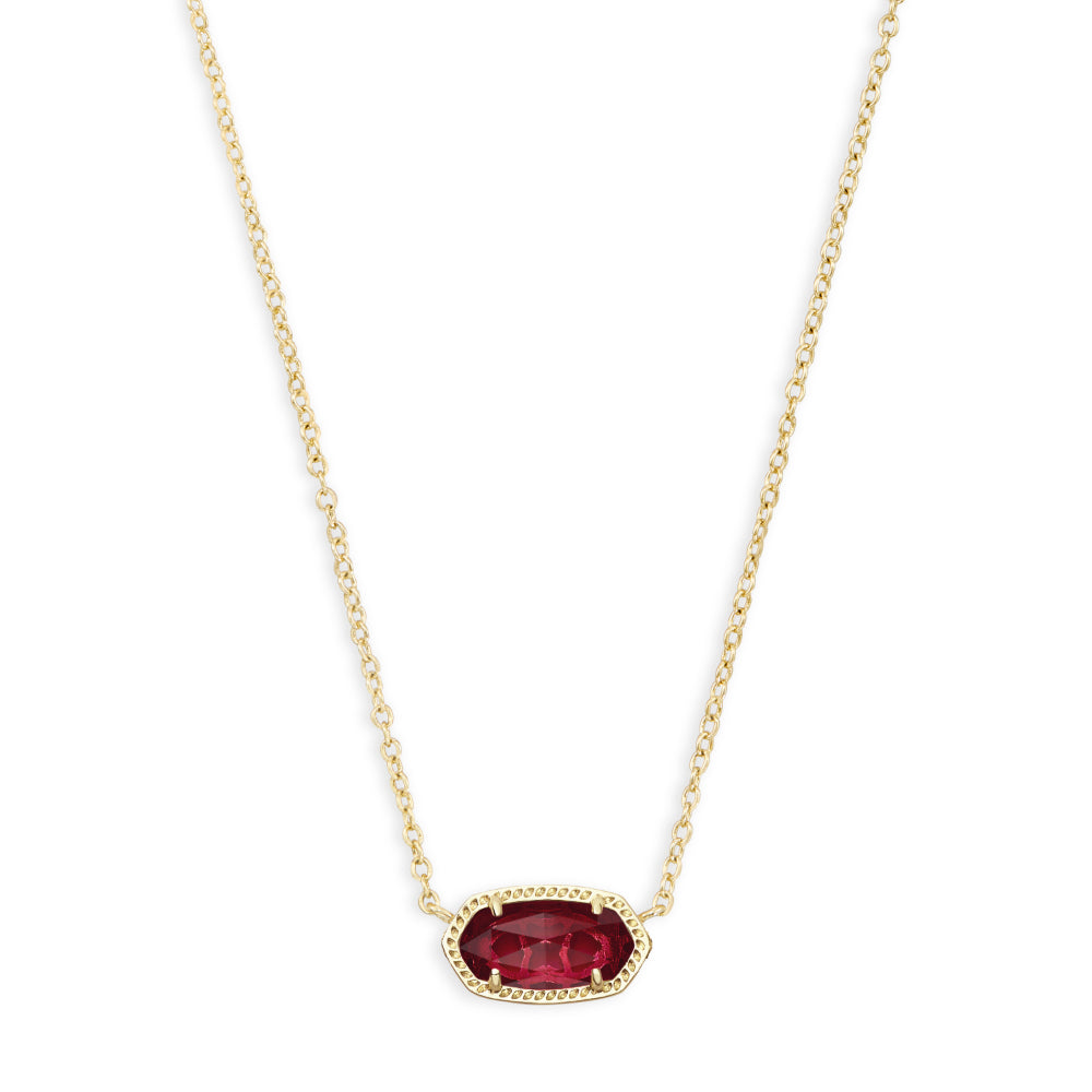 Kendra Scott Elisa Short Pendant Necklace in Gold Clear Berry