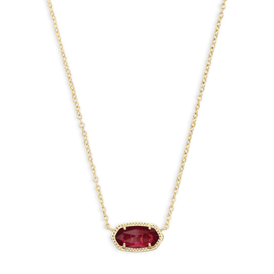 Kendra Scott Elisa Short Pendant Necklace in Gold Clear Berry