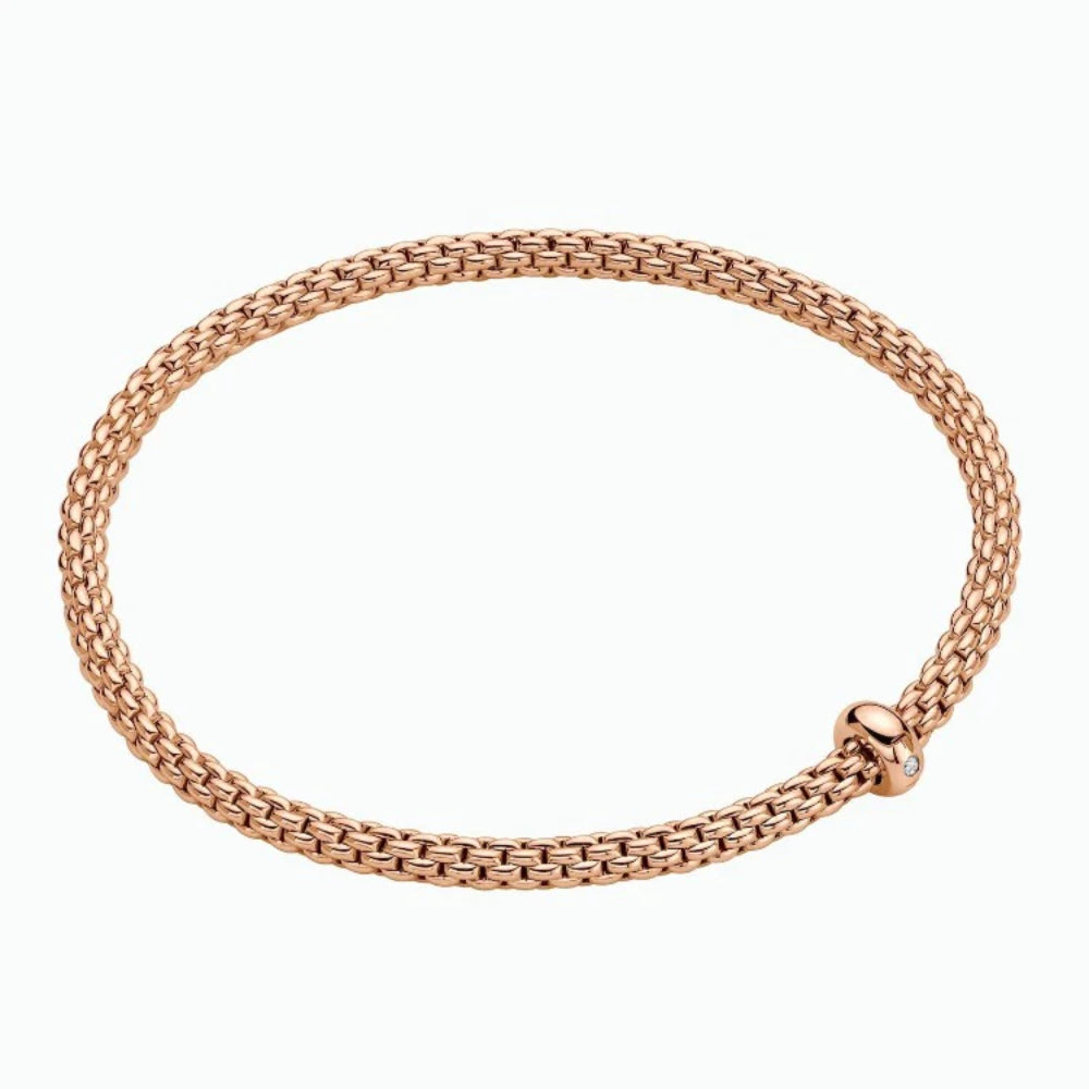 Fope 18k Prima Flex'it Bracelet with Single Diamond