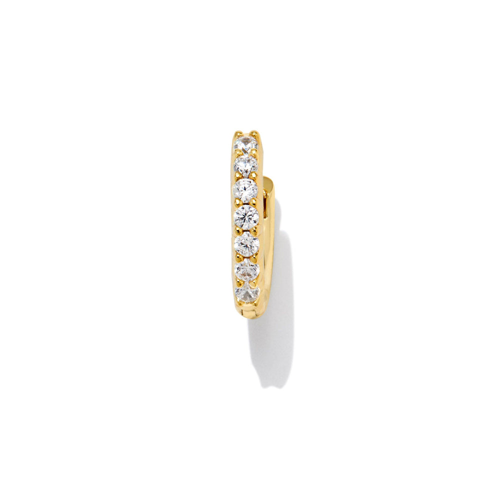 Kendra Scott Addison Crystal Huggie Single Earring - Gold White Crystal