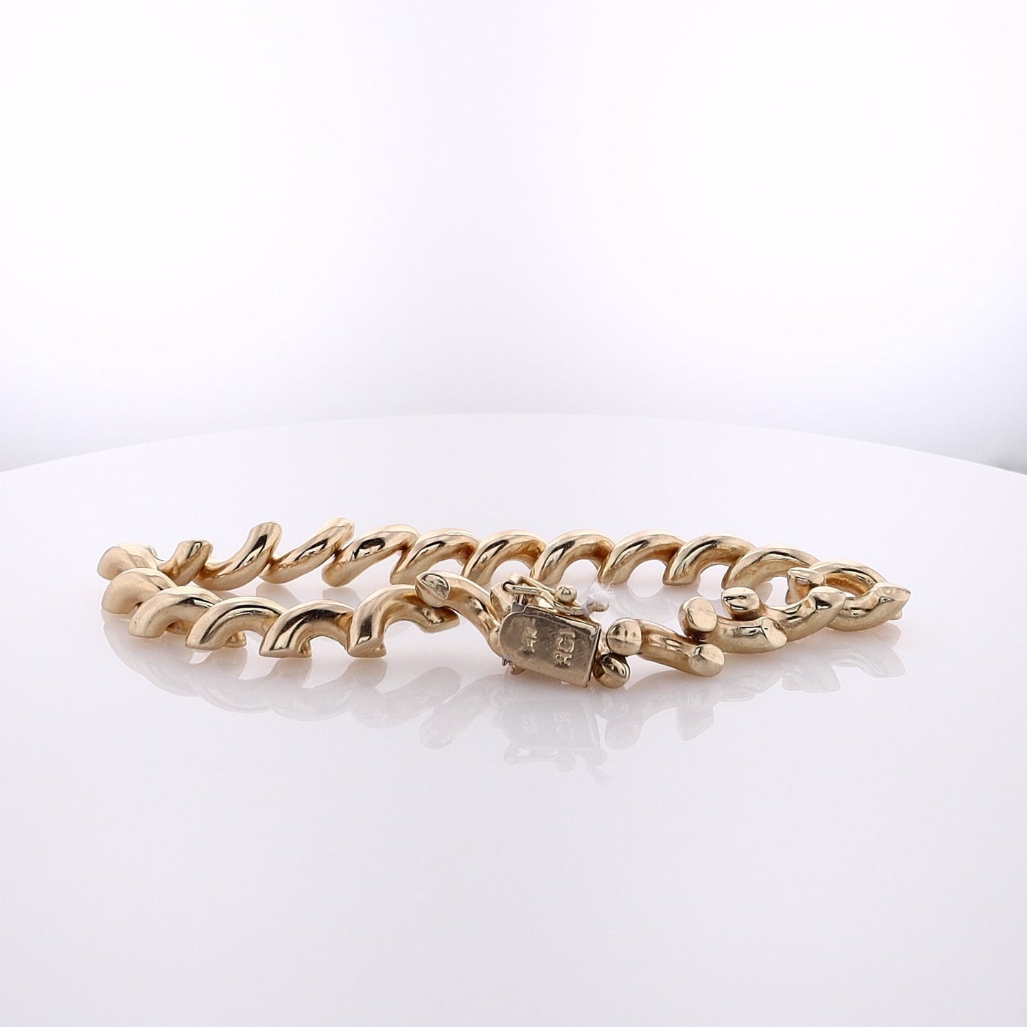 Estate 14 Karat Yellow Gold Polished San Marco Link Bracelet