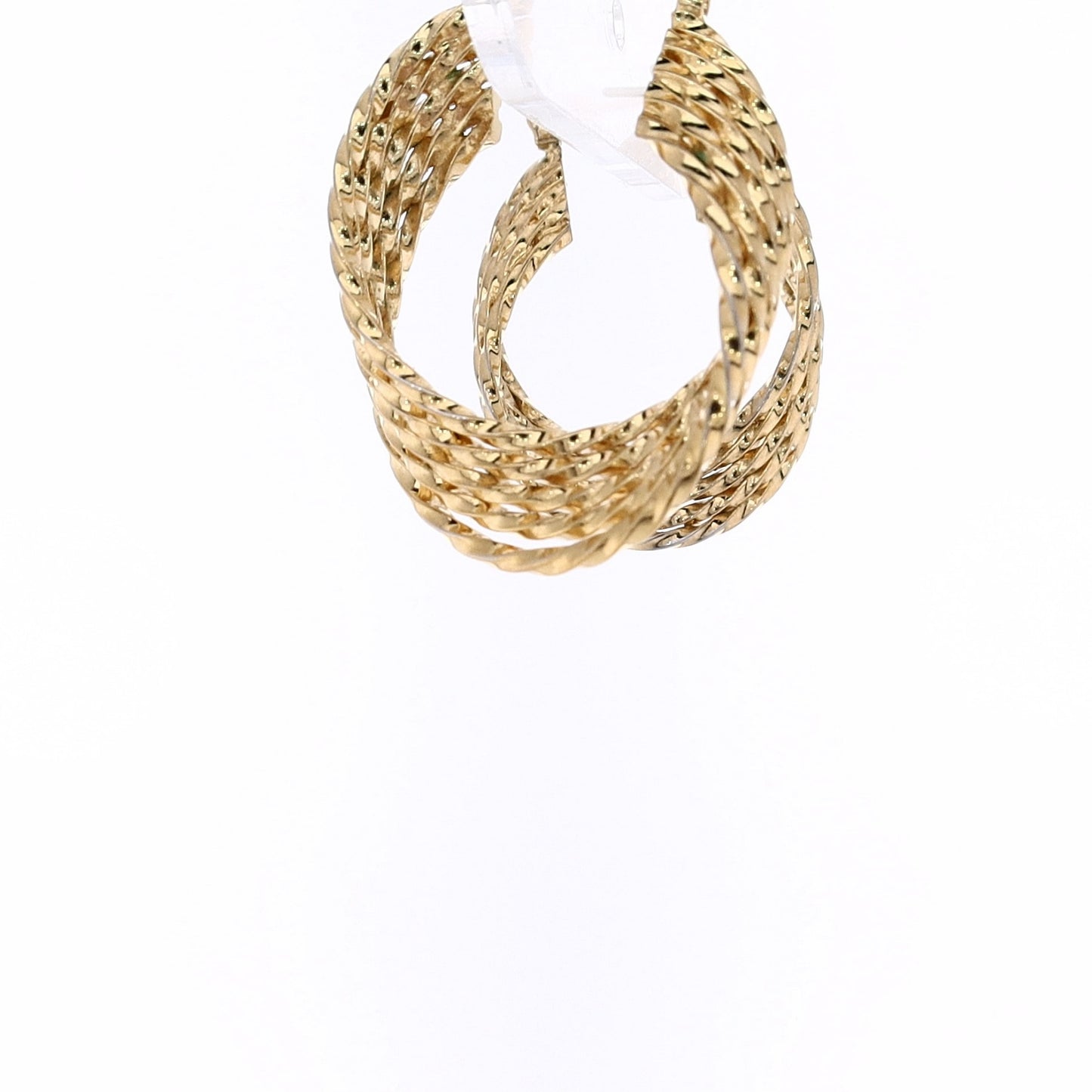 Estate 14 Karat Yellow Gold Twist Design Hoop Earrings