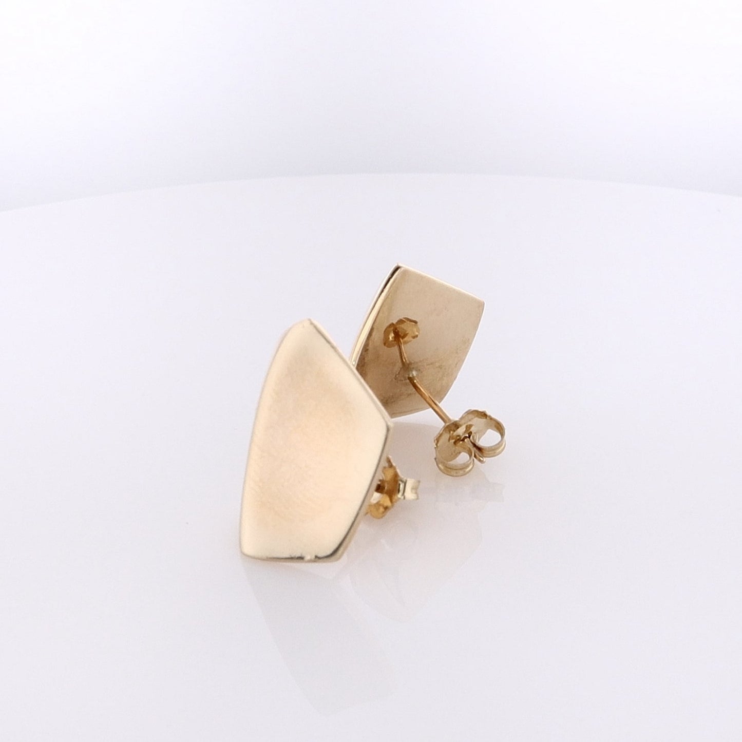 Estate 14 Karat Yellow Gold Polished Polished Angled Geometric Earrings