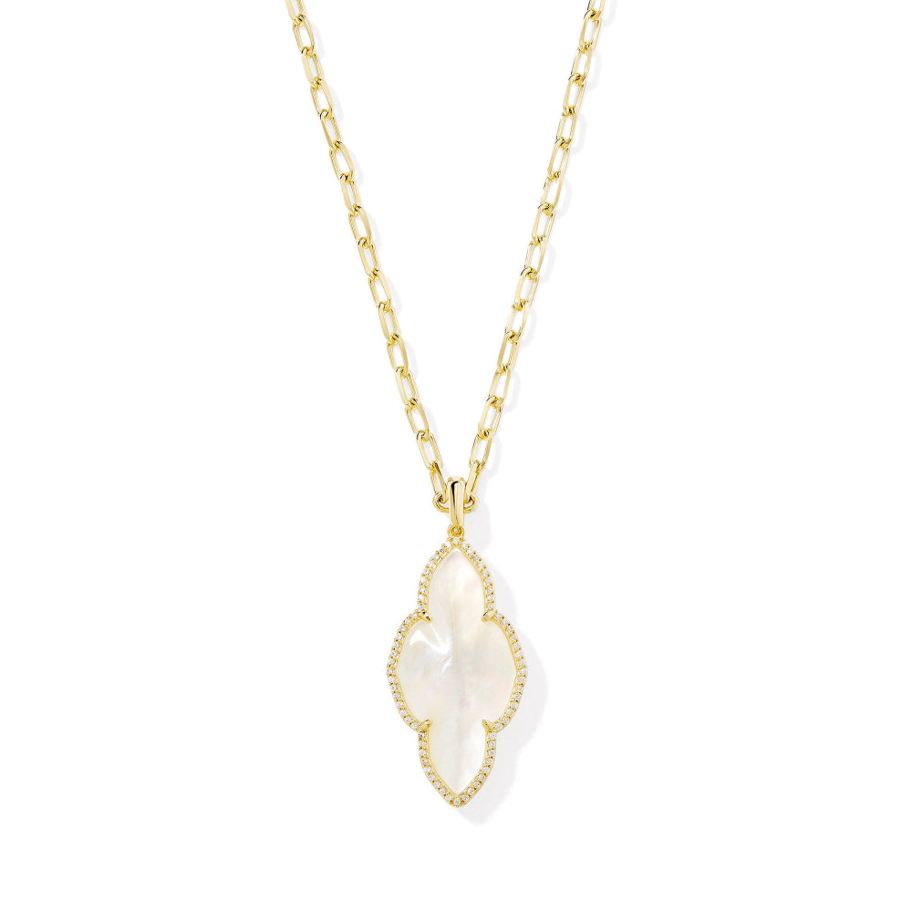 Kendra Scott Abbie Pave Frame Large Long Pendant Necklace