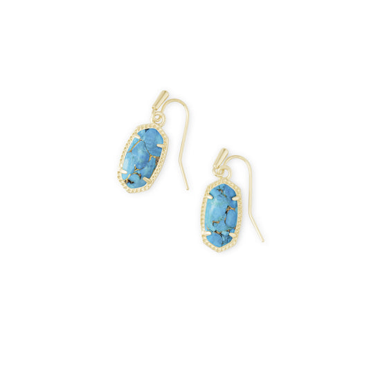 Kendra Scott Lee Drop Earrings in Gold Bronze Veined Turquoise