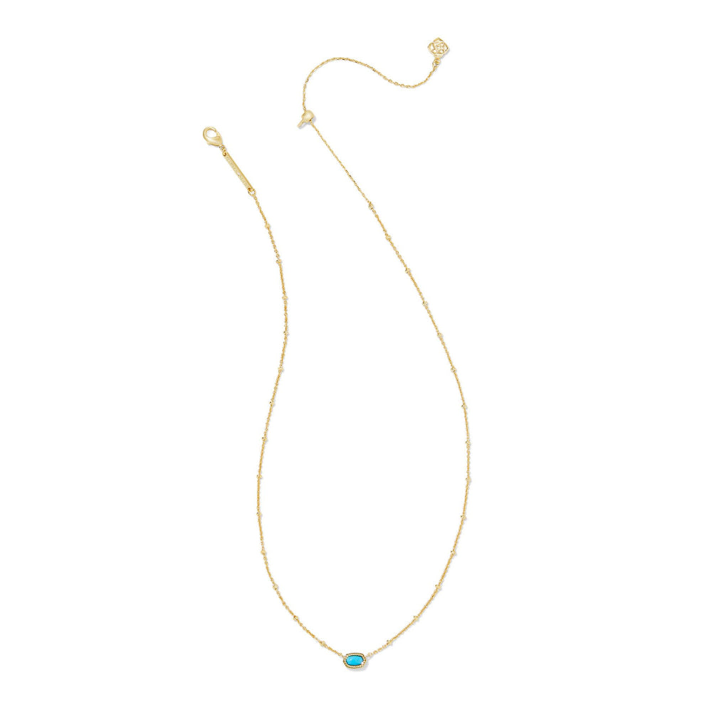 Kendra Scott Mini Elisa Pendant Necklace - Gold Turquoise