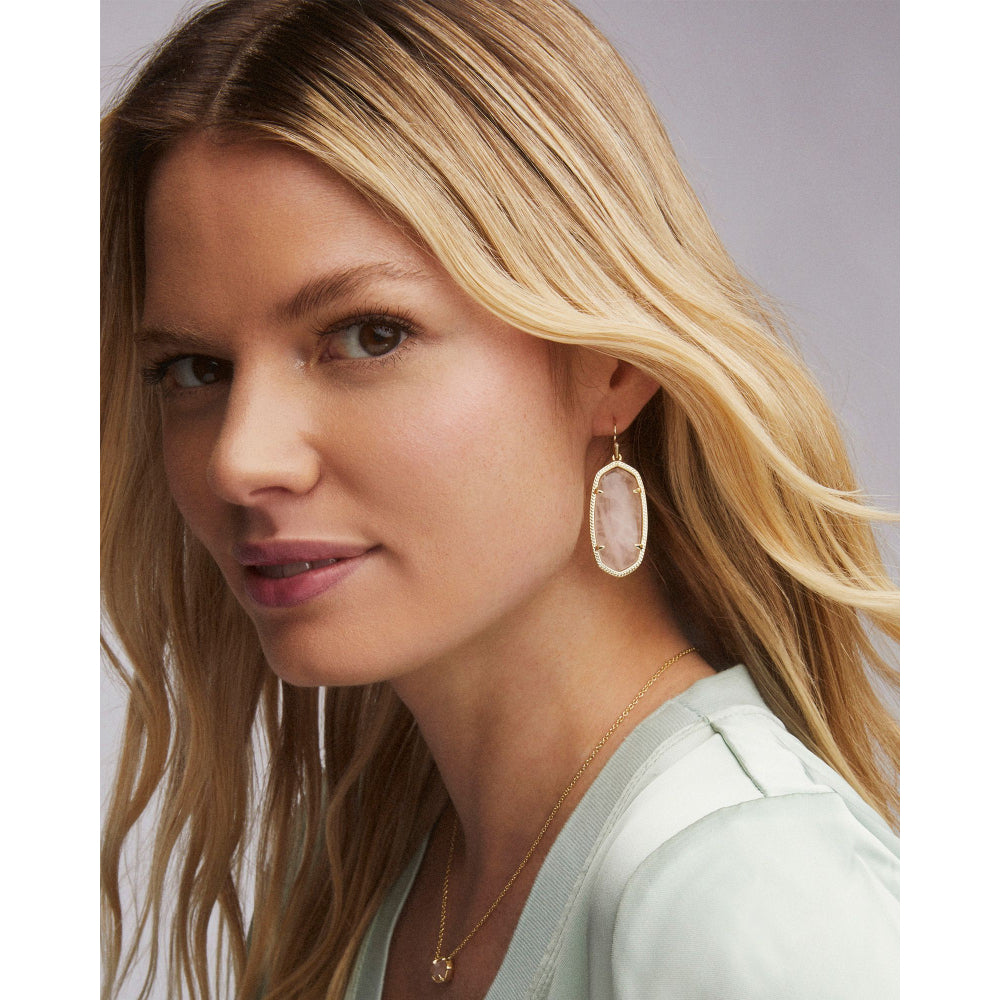 Kendra Scott Elle Drop Earrings in Gold Bronze Veined Turquoise