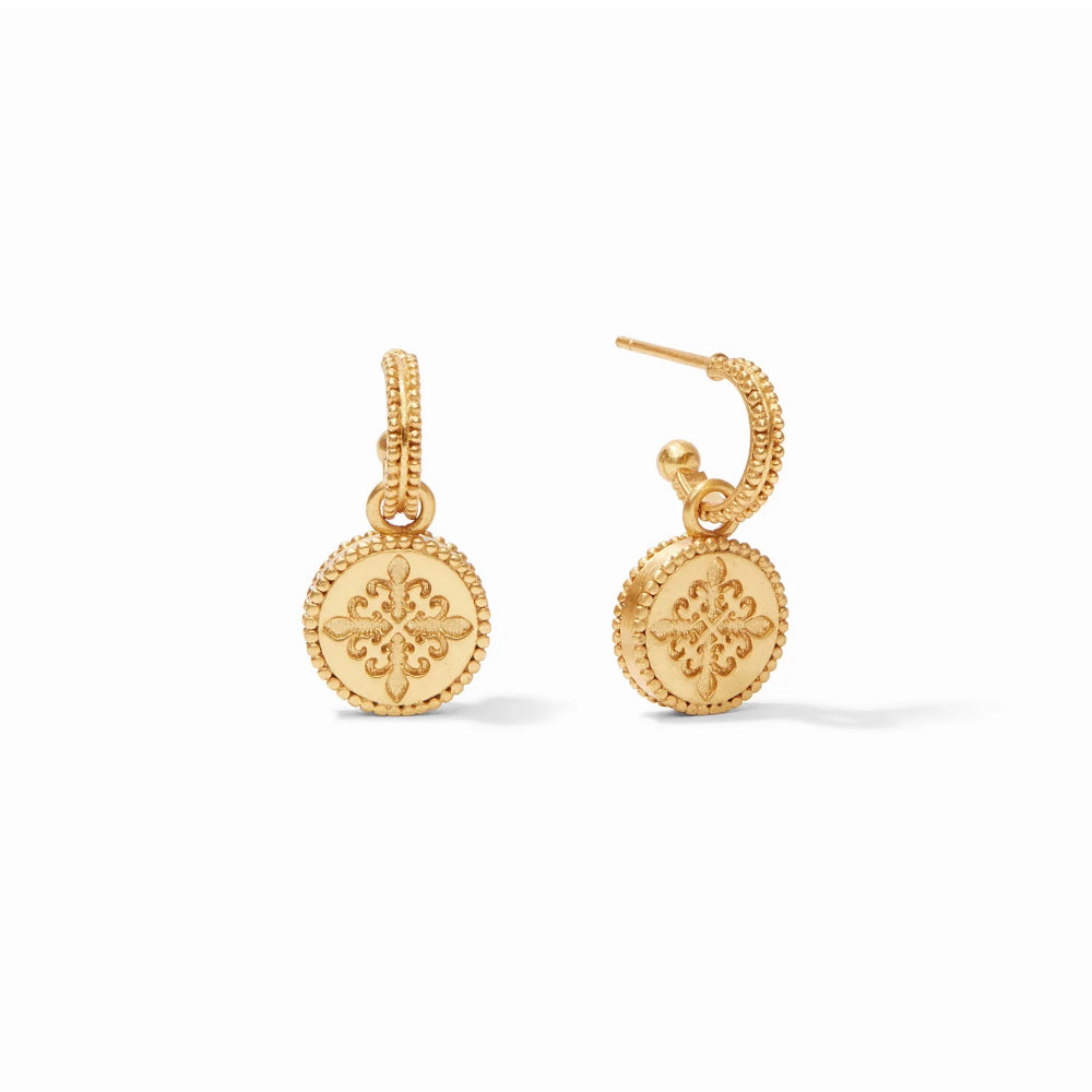 Julie Vos Fleur-de-Lis Hoop & Charm Earring