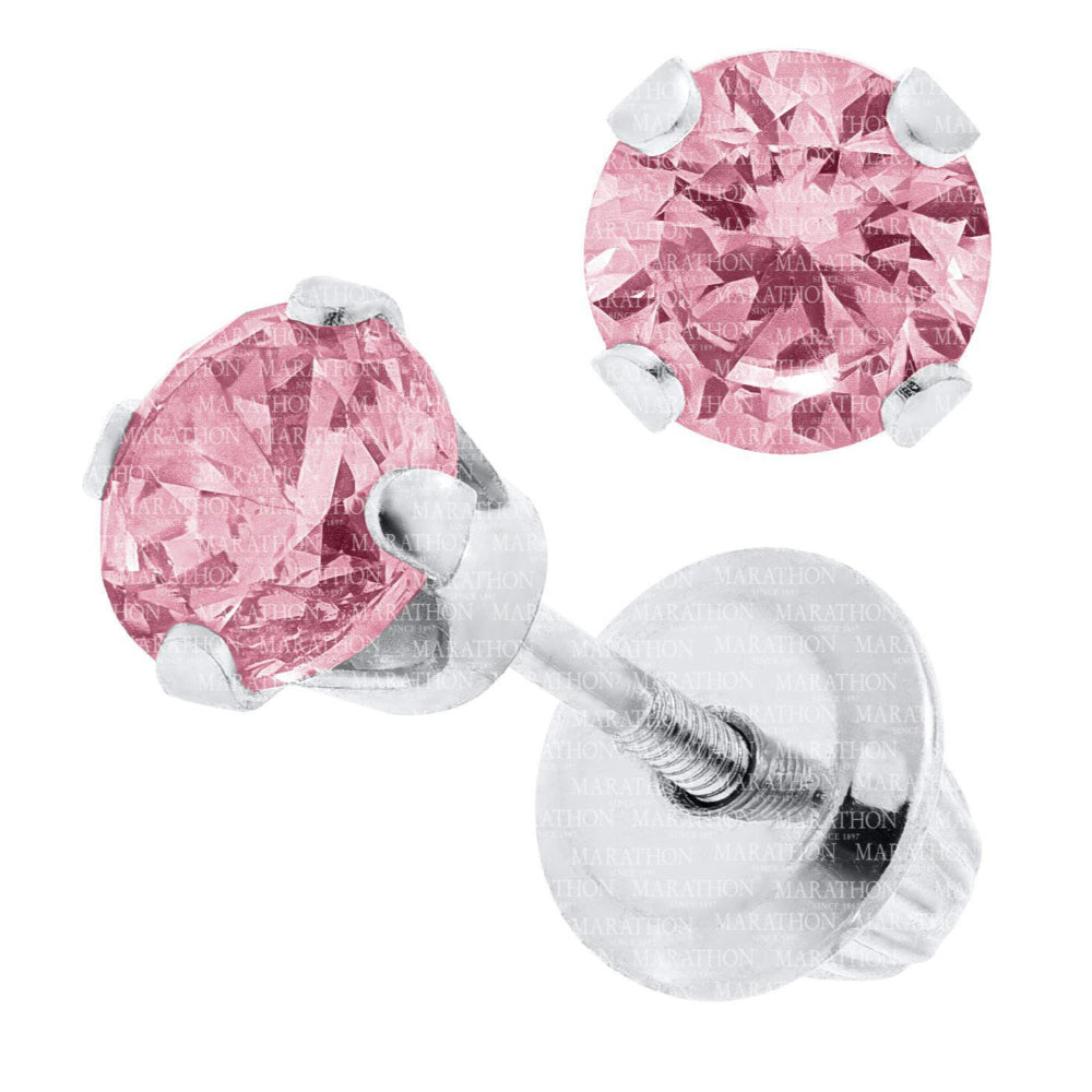 Children's SS Pink CZ Stud Earrings