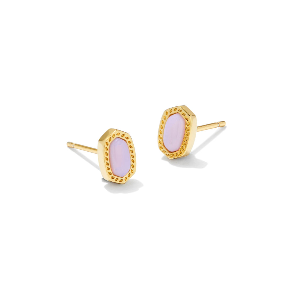 Kendra Scott Mini Ellie Stud Earrings - Gold Pink Opalite Crystal