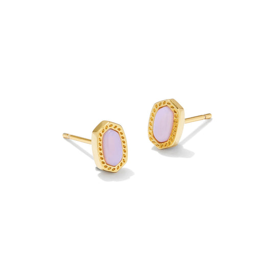 Kendra Scott Mini Ellie Stud Earrings - Gold Pink Opalite Crystal