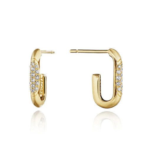 Tacori 18k Crescent Satin Single Link Earrings