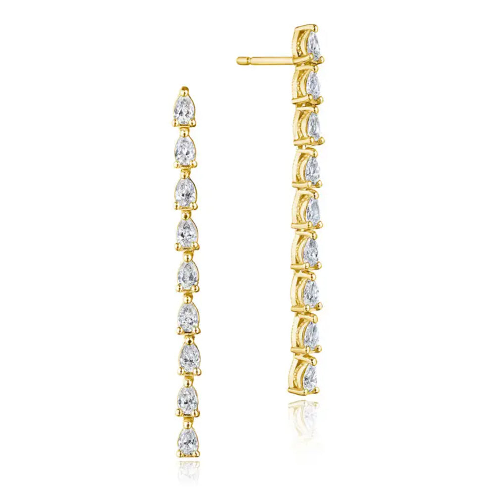 Tacori Stilla Pear Diamond Drop Earrings in 18k Gold