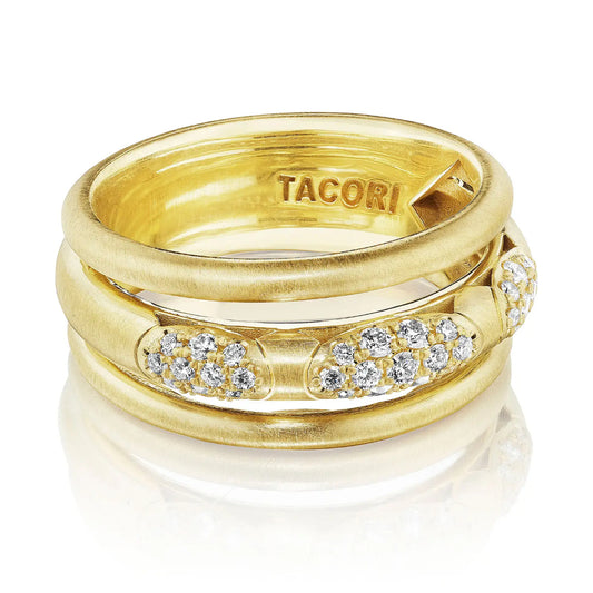 Tacori 18k Crescent Eclipse Satin Stacked Ring