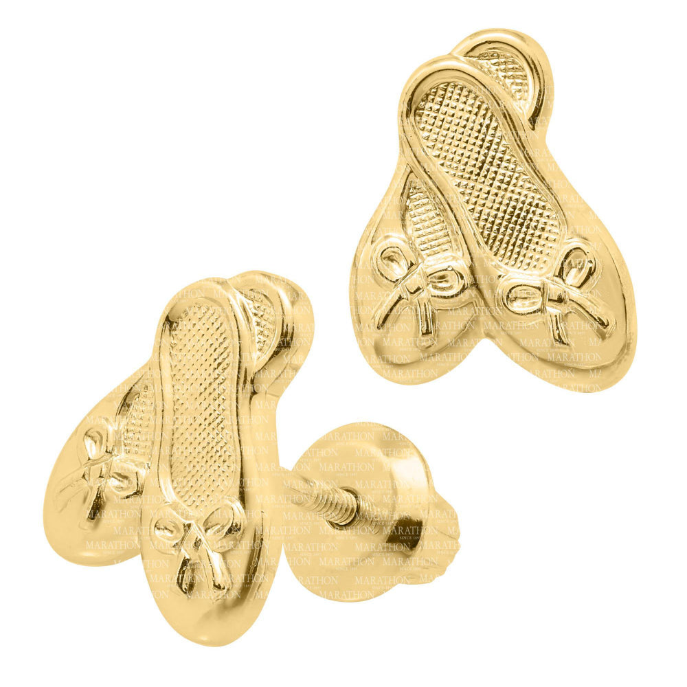 Children's 14k Ballet Slippers Stud Earrings