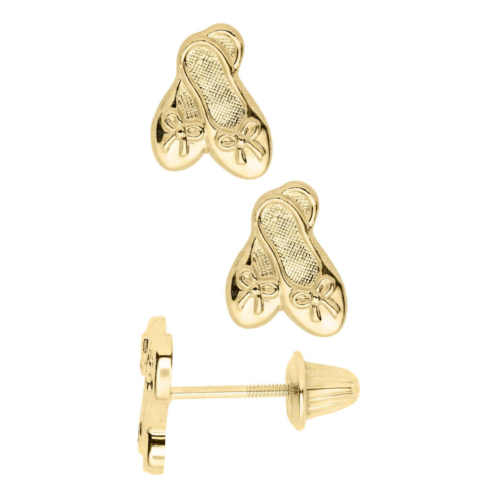 Children's 14k Ballet Slippers Stud Earrings