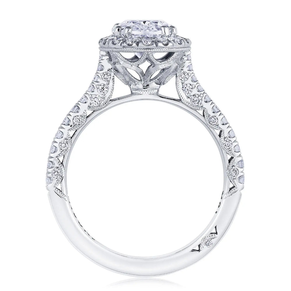 Tacori 18k Petite Crescent Oval Bloom Engagement Ring