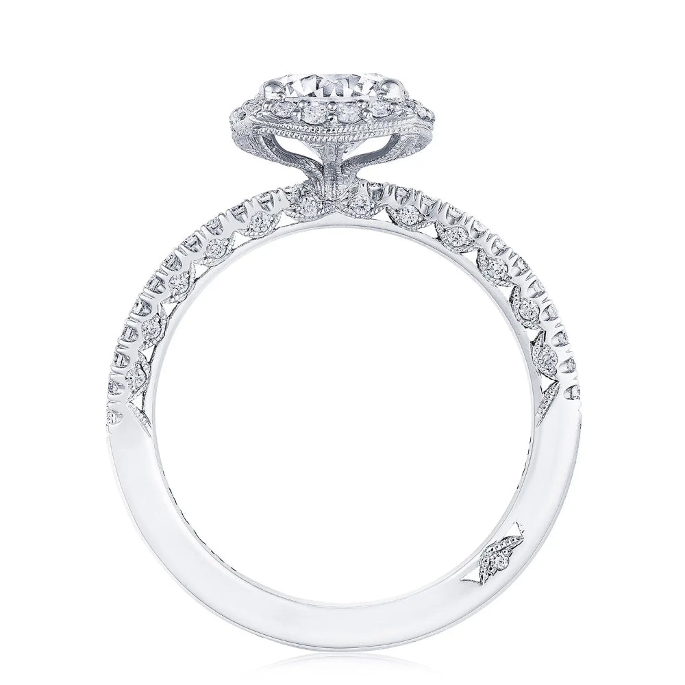 Tacori 18k Petite Crescent Round Bloom Engagement Ring