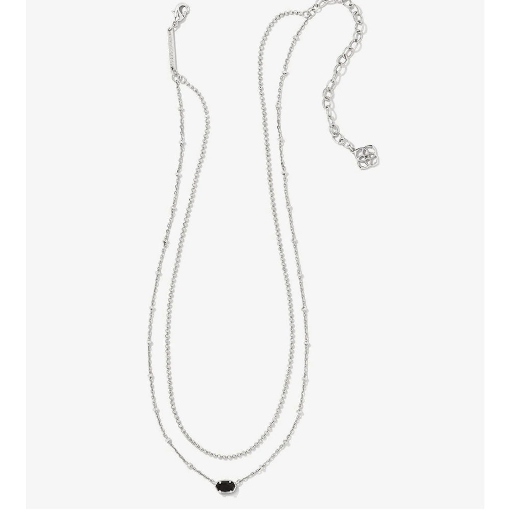 Elisa Herringbone Silver Multi Strand Necklace in Platinum Drusy – Ribbon  Chix