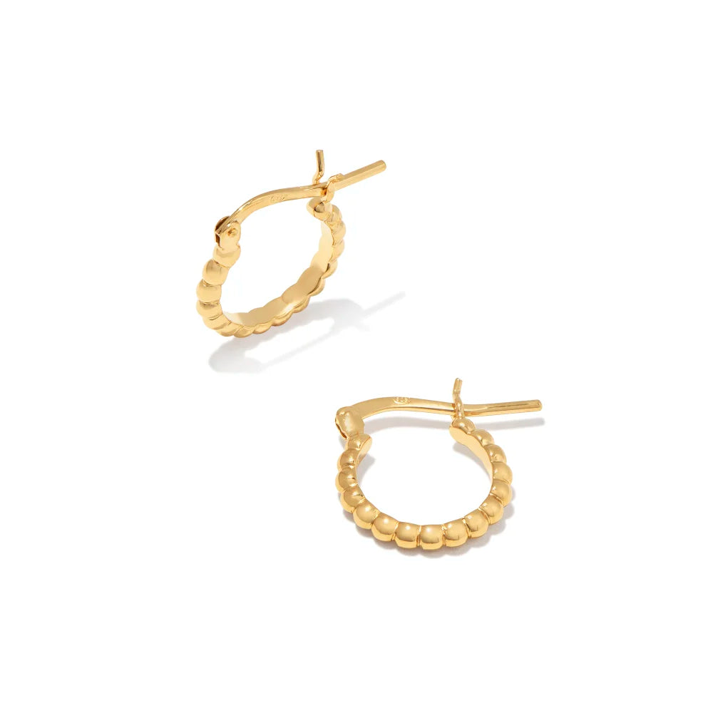 Kendra Scott Beaded 13mm Huggie Earrings in 18k Gold Vermeil