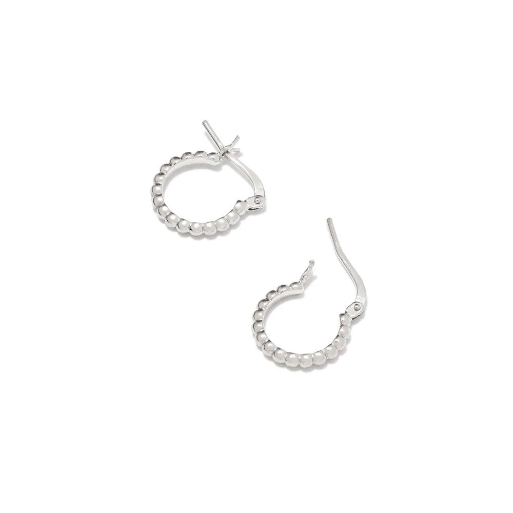 Kendra Scott Beaded 13mm Huggie Earrings in Sterling Silver