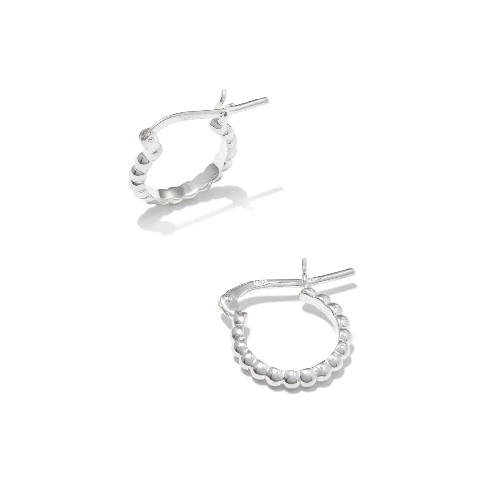 Kendra Scott Beaded 13mm Huggie Earrings in Sterling Silver