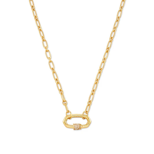 Kendra Scott Bristol 18k Gold Vermeil Link Necklace in White Sapphire