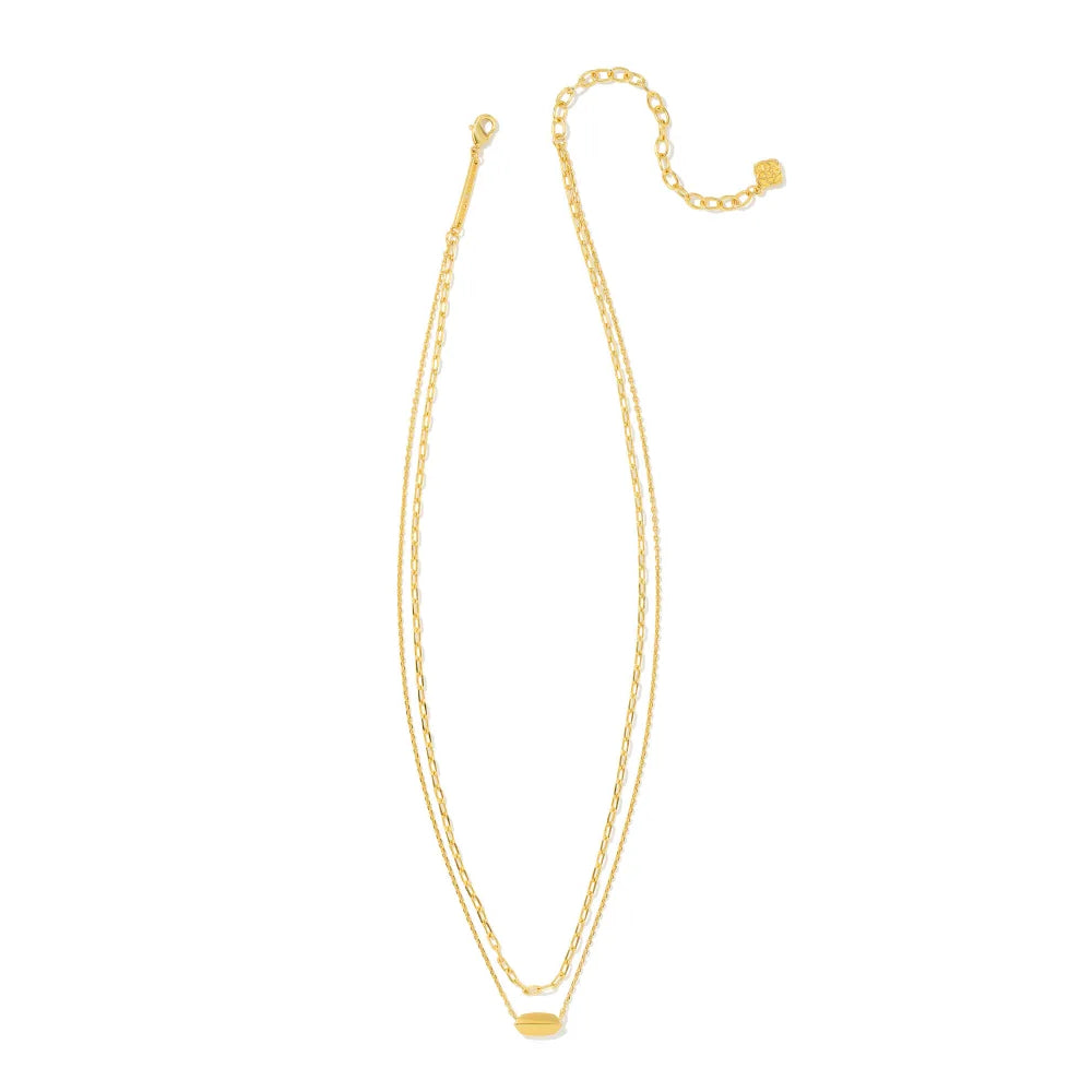 Kendra Scott Emilie Gold Multi Strand Necklace in Light Blue Magnesite •  Impressions Online Boutique
