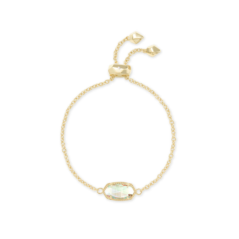 Kendra Scott Elaina Gold Adjustable Chain Bracelet in Dichroic Glass