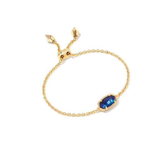 Kendra Scott Elaina Delicate Chain Bracelet in Gold Navy Abalone