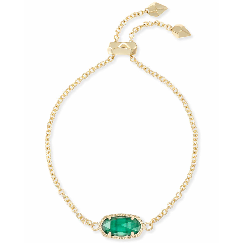 Kendra Scott Elaina Delicate Chain Bracelet Emerald Cats Eye