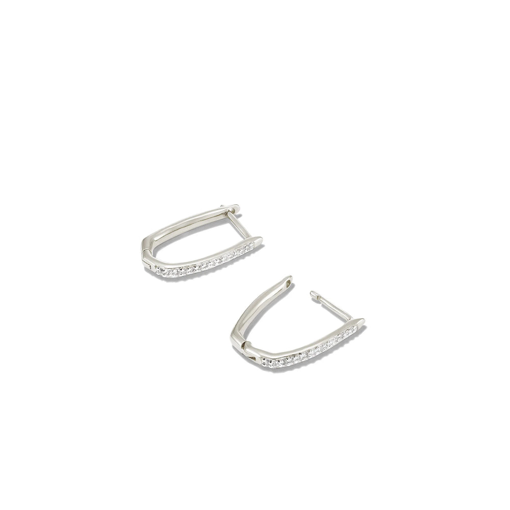 Kendra Scott Ellen Luxe Huggie Earrings in White Sapphire