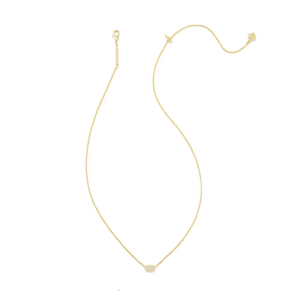 Kendra Scott Emilie Gold Short Pendant Necklace in Iridescent Drusy