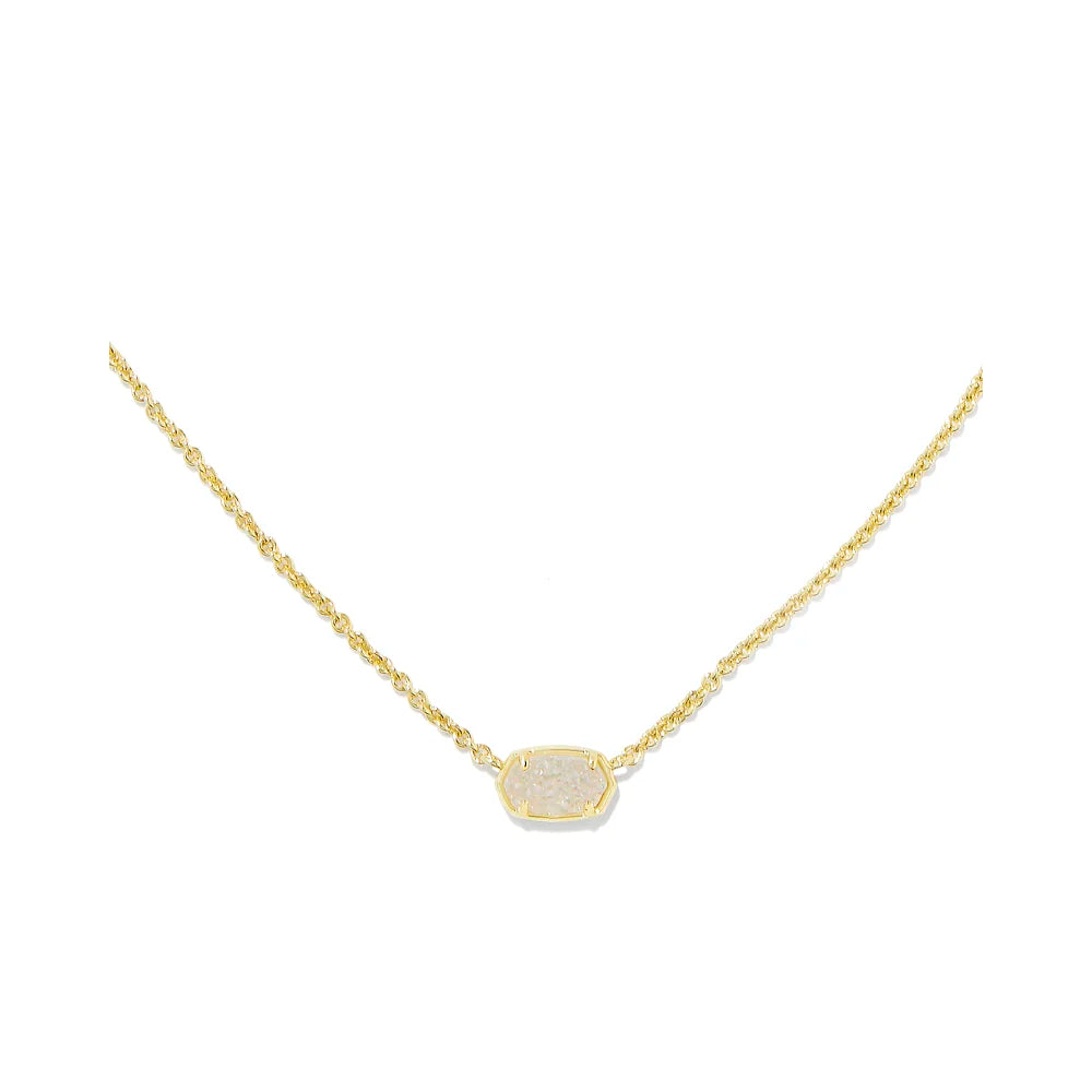 Kendra Scott Emilie Gold Short Pendant Necklace in Iridescent Drusy