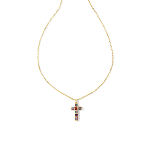 Kendra Scott Gracie Cross Pendant Necklace in Gold