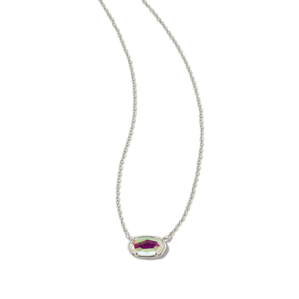 Kendra Scott Grayson Silver Pendant Necklace In Dichroic Glass