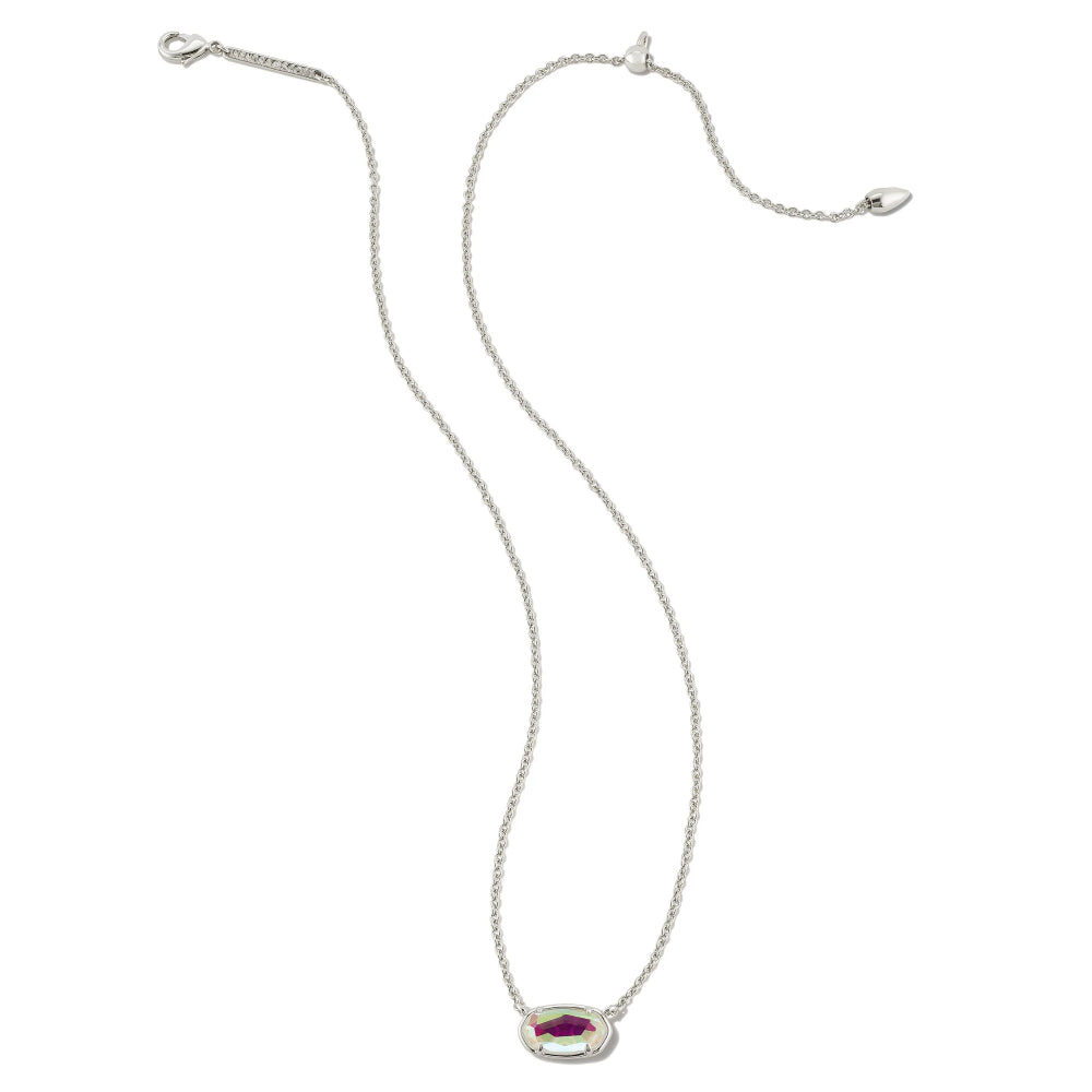 Kendra Scott Grayson Silver Pendant Necklace In Dichroic Glass