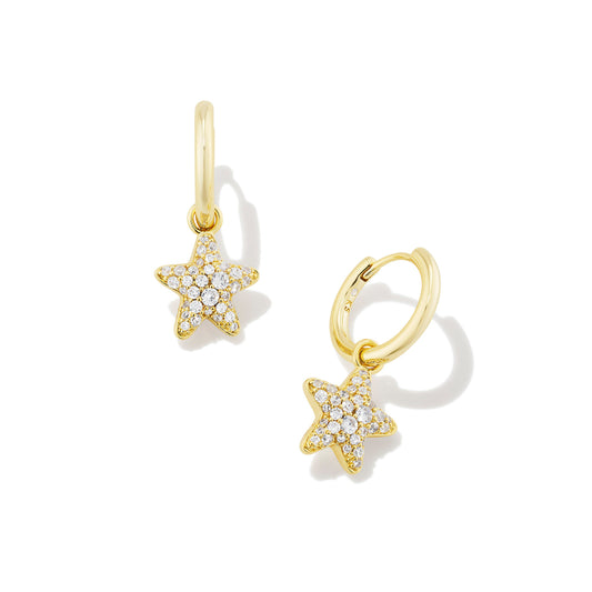 Kendra Scott Jae Star Pave Huggie Earrings