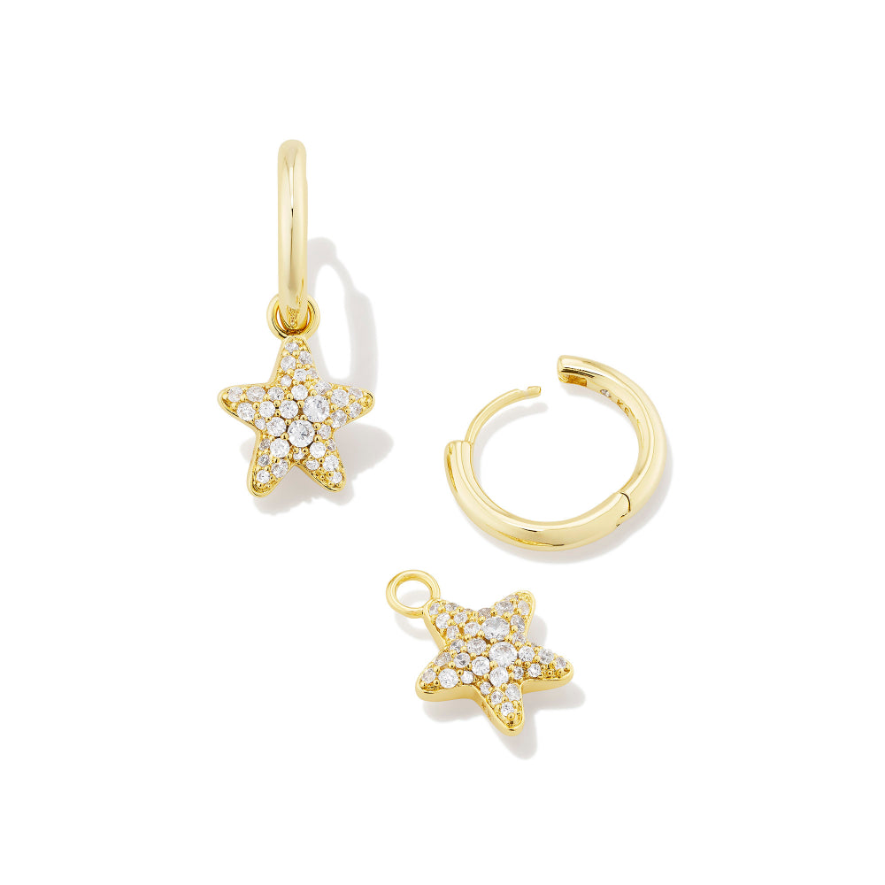 Kendra Scott Jae Star Pave Huggie Earrings