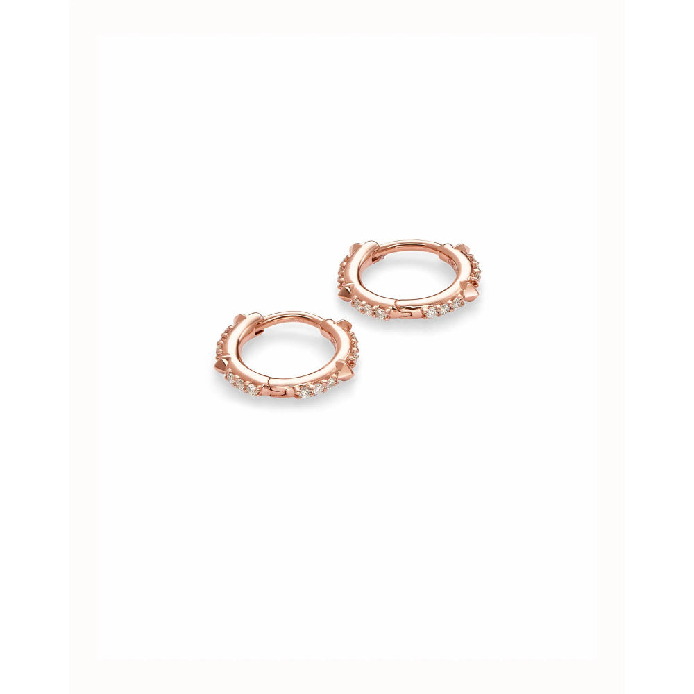 Kendra Scott Jett 14k Gold Huggie Hoop Earrings in White Diamond – Smyth  Jewelers