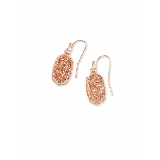 Kendra Scott Lee Rose Gold Drop Earrings in Rose Gold Drusy