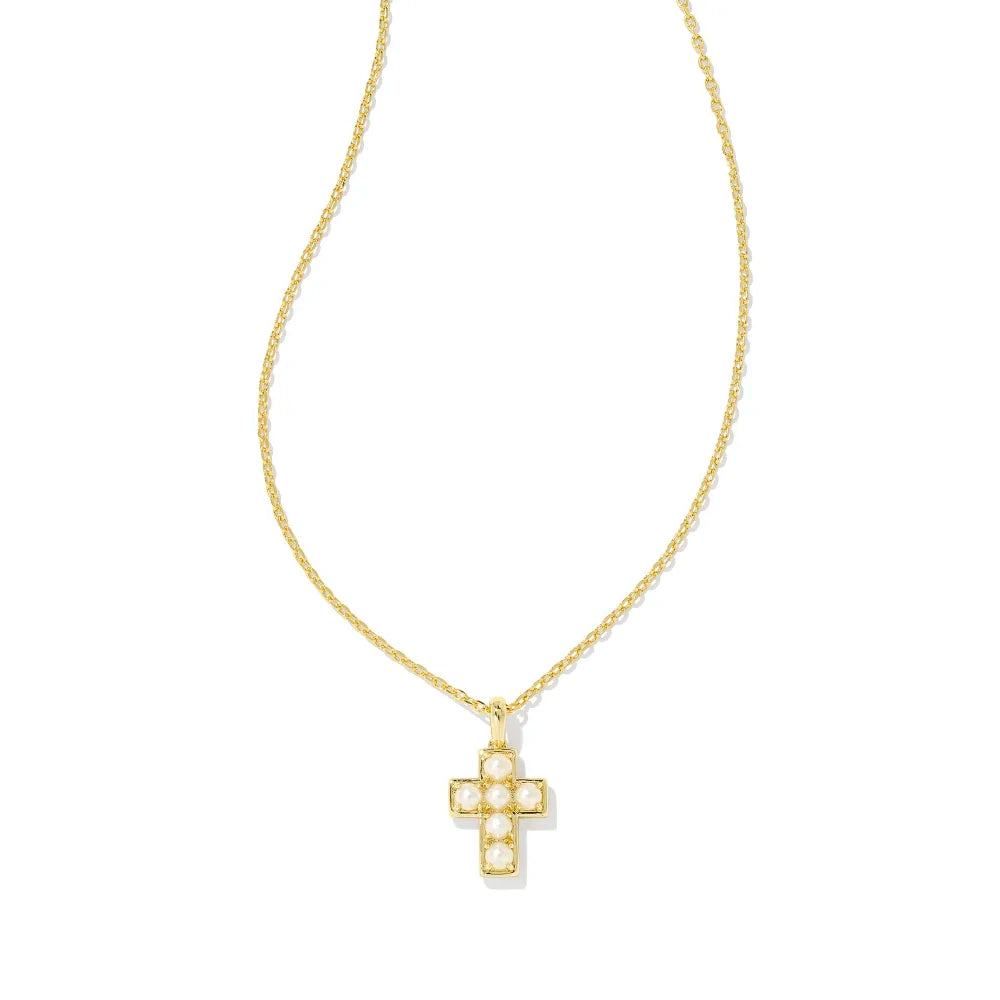 Kendra Scott Pearl Cross Short Pendant Necklace