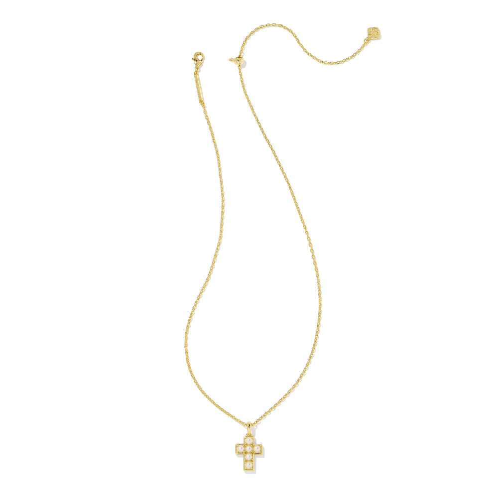 Kendra Scott Pearl Cross Short Pendant Necklace