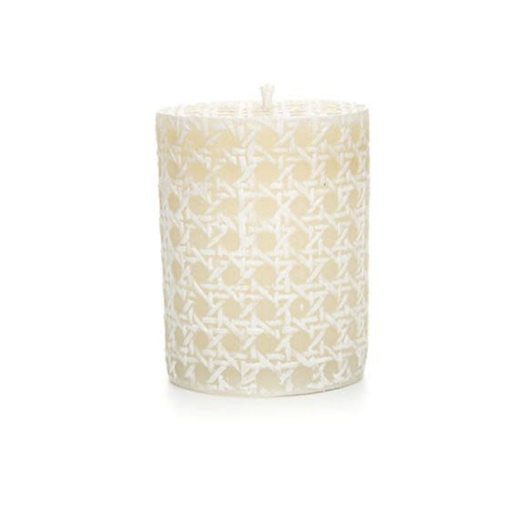 MacKenzie-Childs Rattan Pillar Candle - 4″