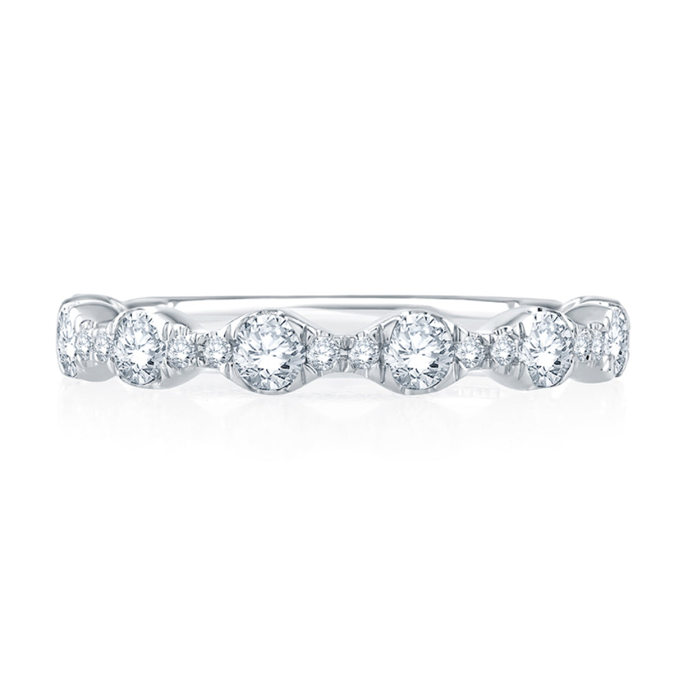 A. JAFFE Floating Bubble Diamond Wedding Band with Quilted Interior