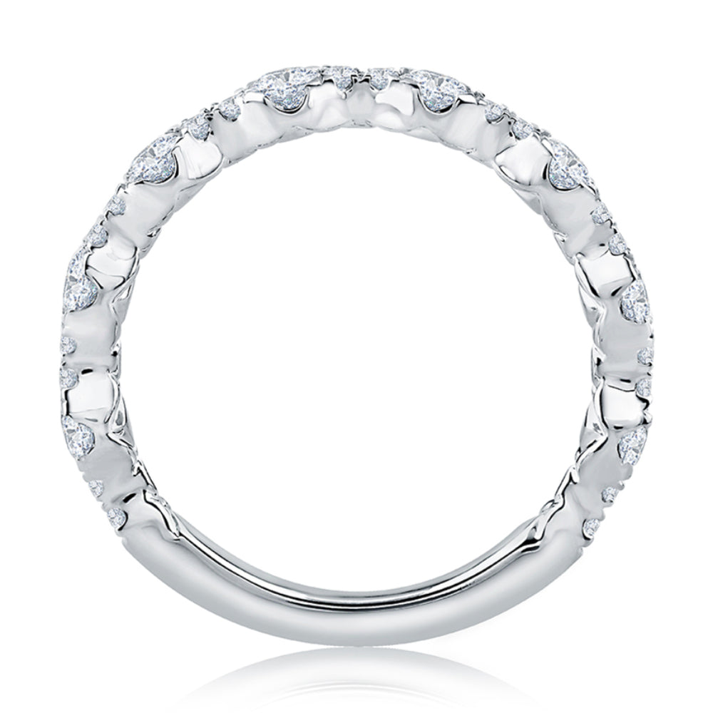 A. JAFFE Floating Bubble Diamond Wedding Band with Quilted Interior